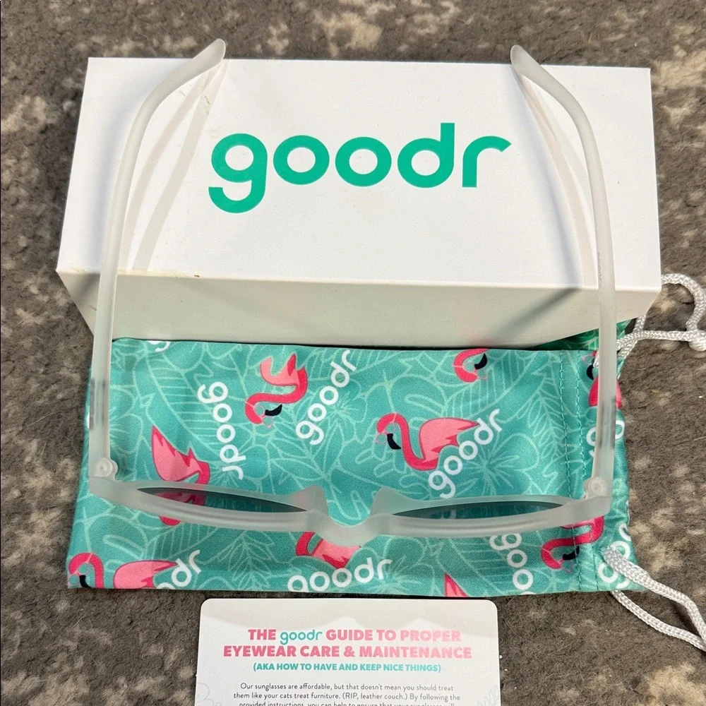 Goodr White Sunglasses with Purple Lenses - Picture 4 of 4